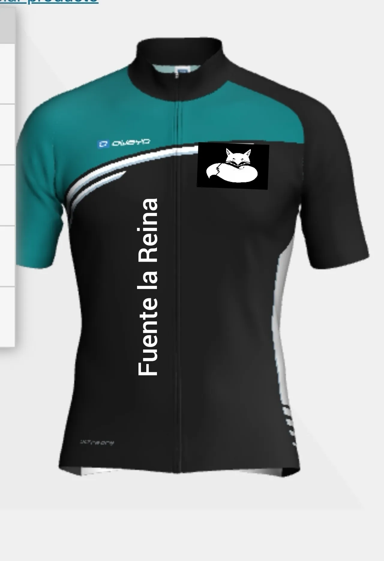 Boceto digital del maillot de la peña, frontal
